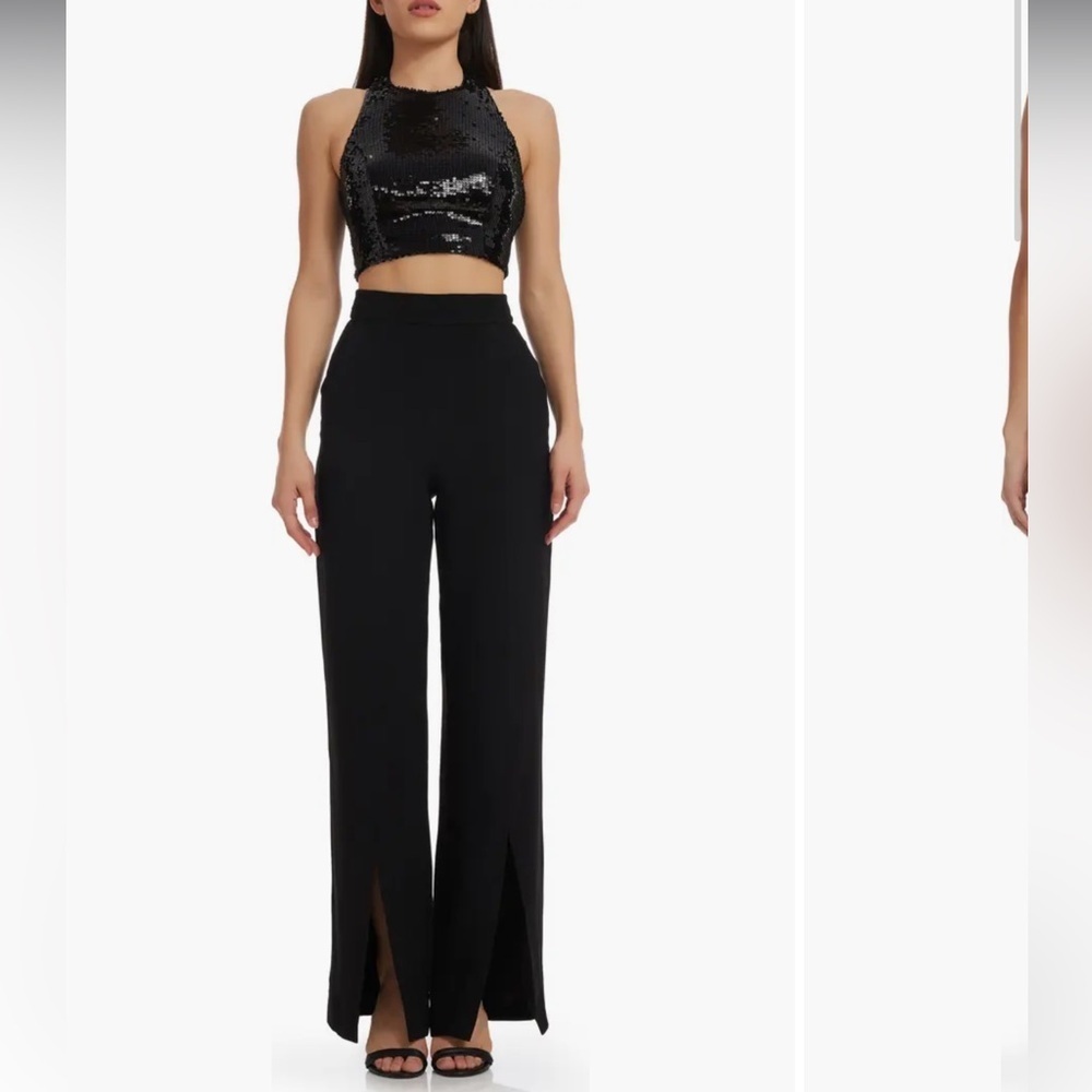 DRESS THE POPULATION Ashton Sequin Two-Piece Set Large